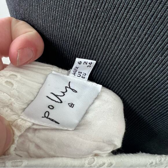 Polly White Eyelet Summer Ruffle Mini Skirt Embroidered - Picture 3 of 9